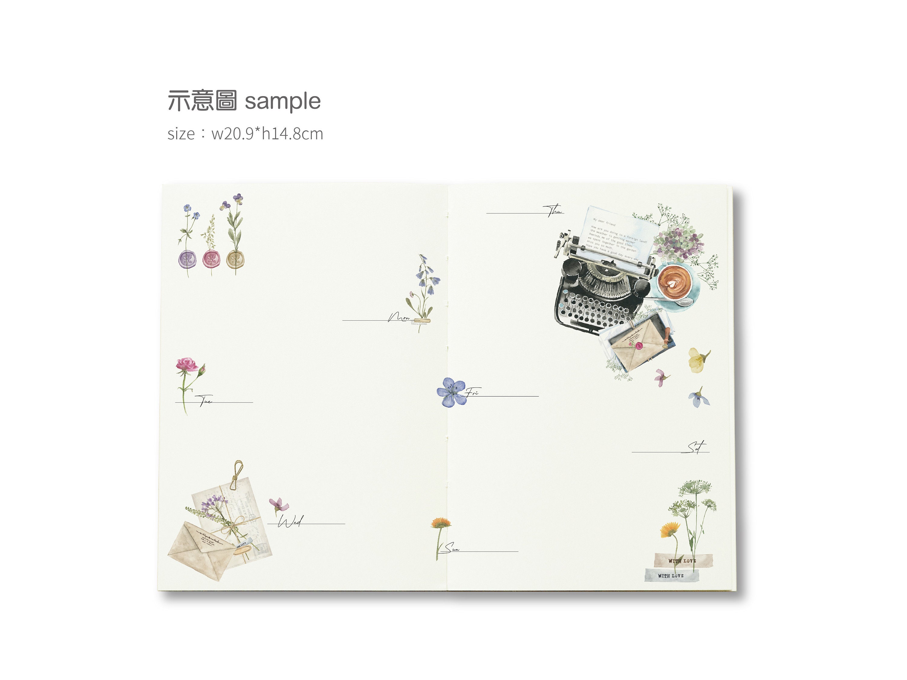 Pre-Order MU Print-On Transfer Stickers 214 - Typewriter