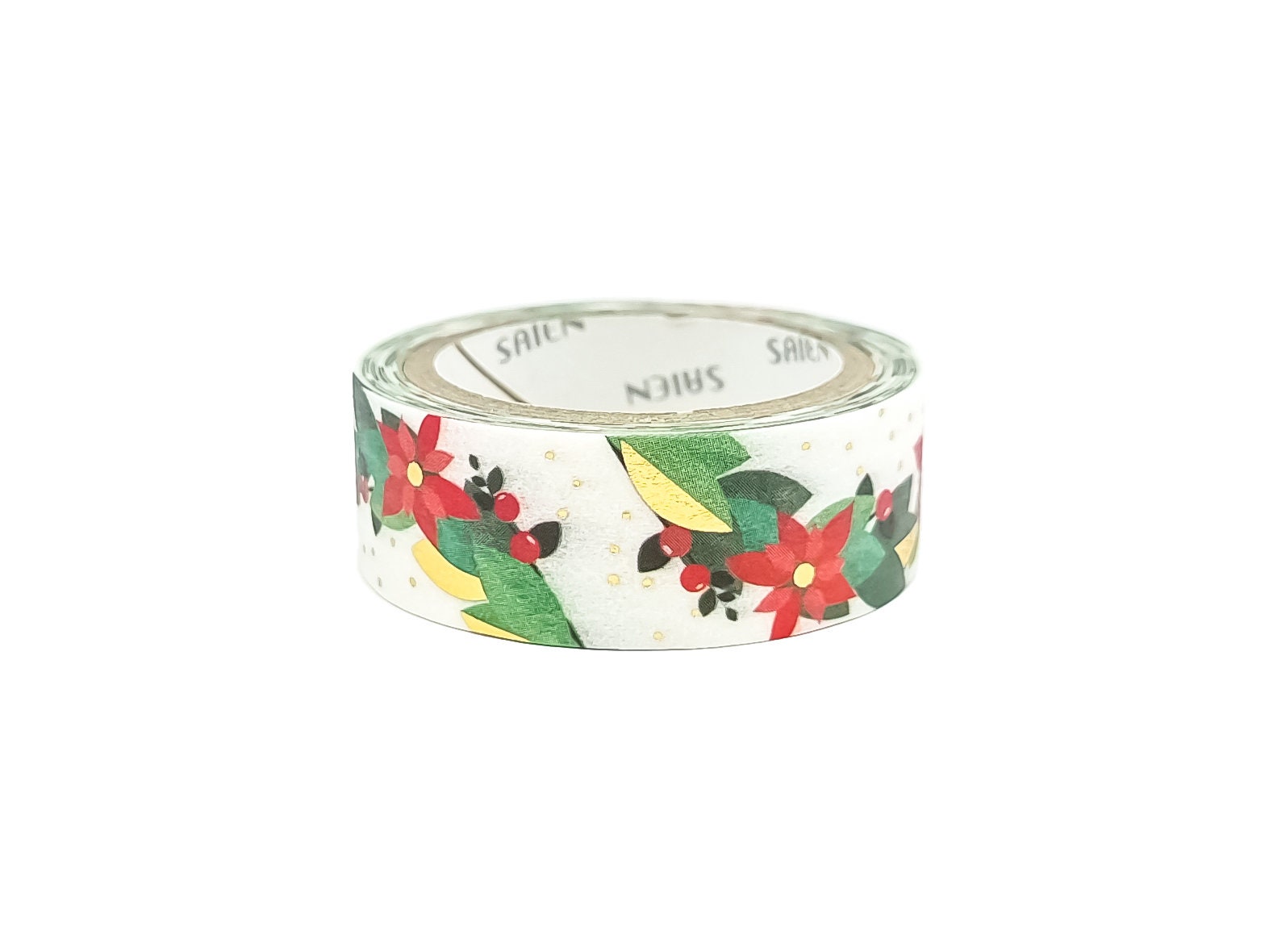 Saien | Christmas Washi Tape - Flower Wreath