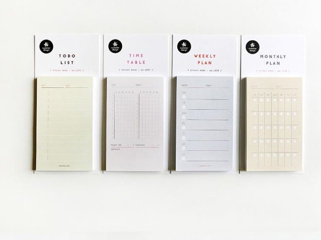 Sticky Memo Monthly Plan - No.1939