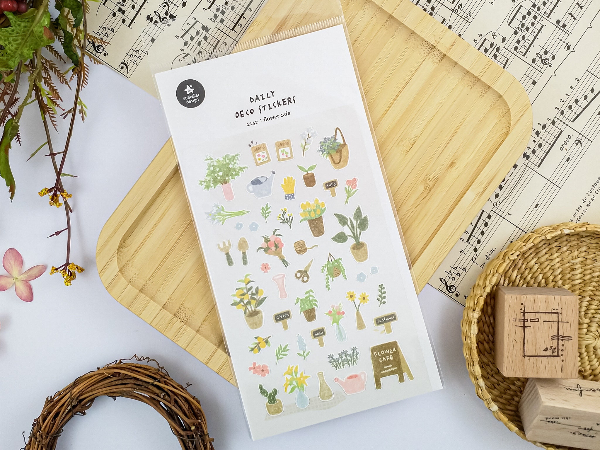 Suatelier Stickers 1142 - Flower Cafe