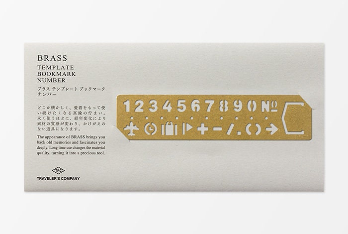 Traveler's Company Brass Bookmark Template Numbers