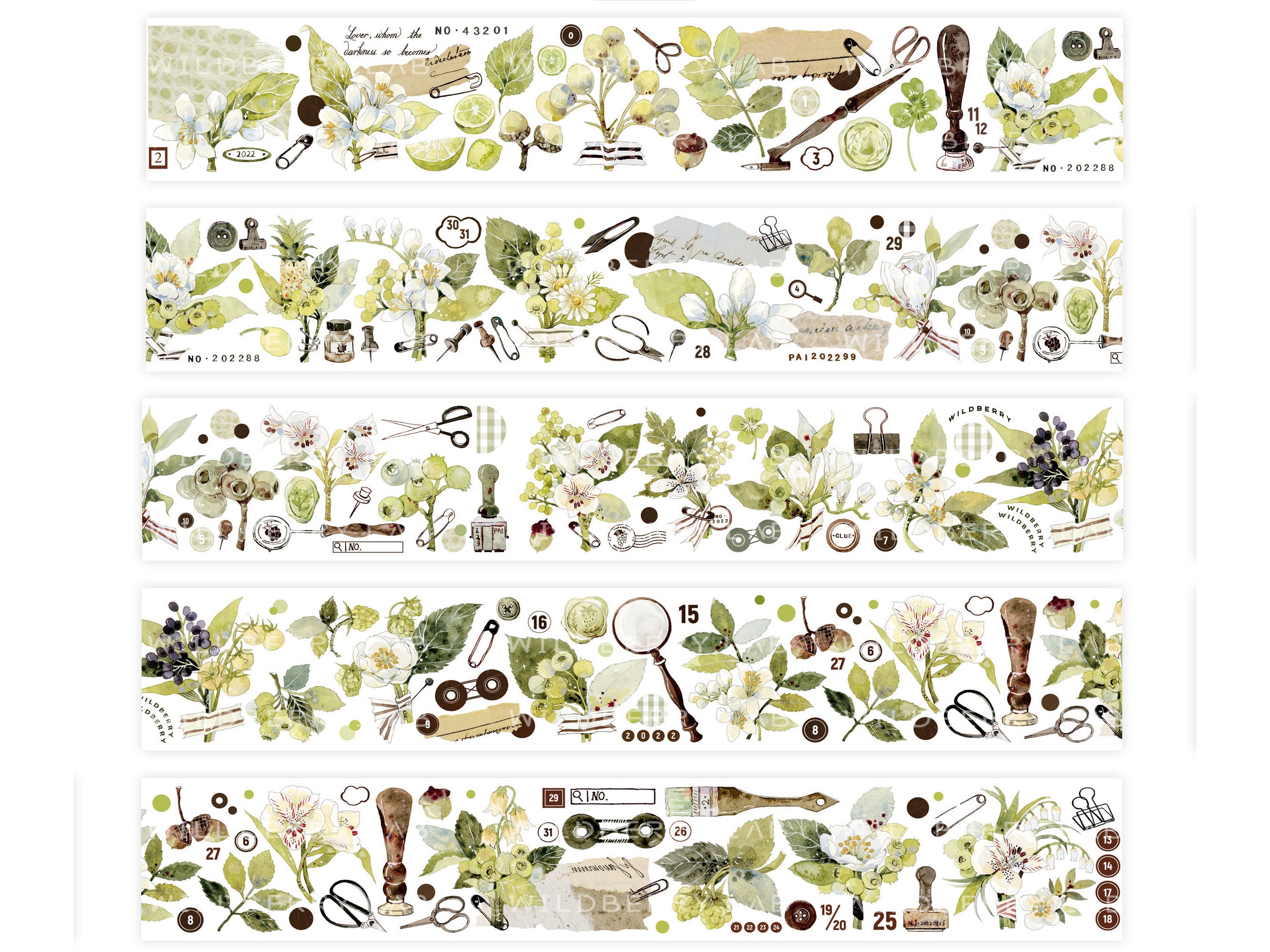 Wildberry Lab Tape SAMPLE - Daily Berries And Blossoms