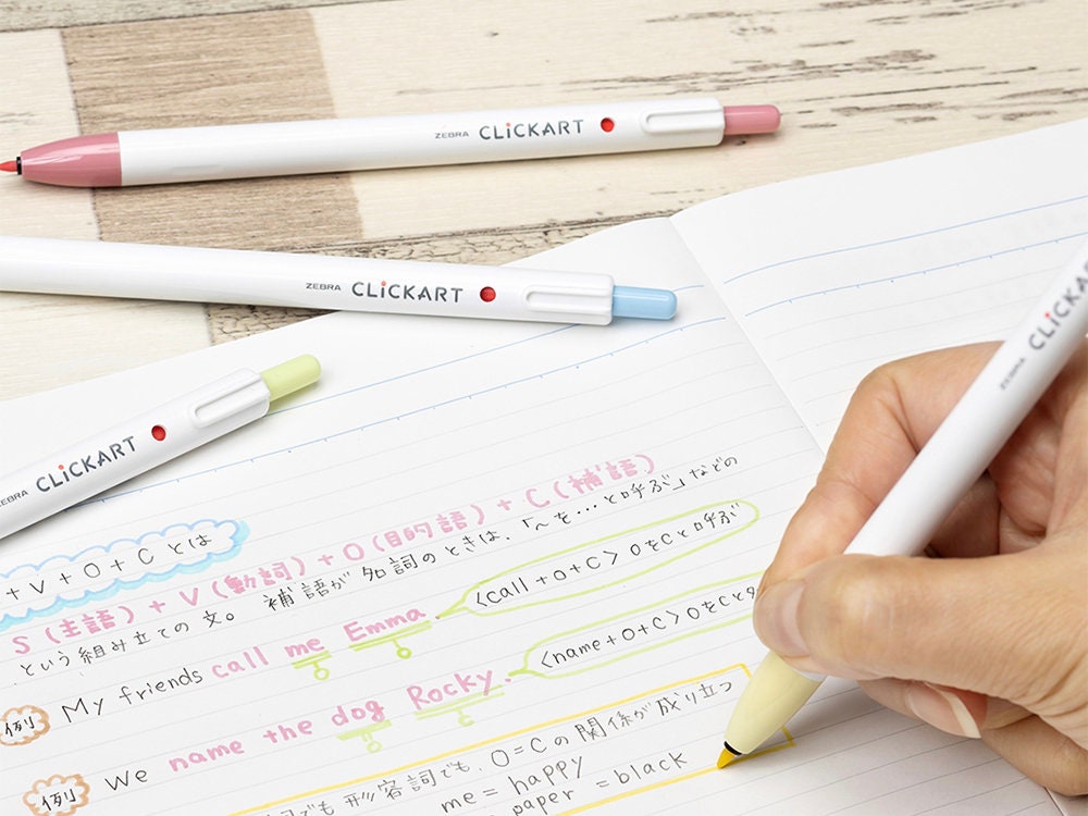 Zebra Clickart Retractable Marker Pen - Lemon