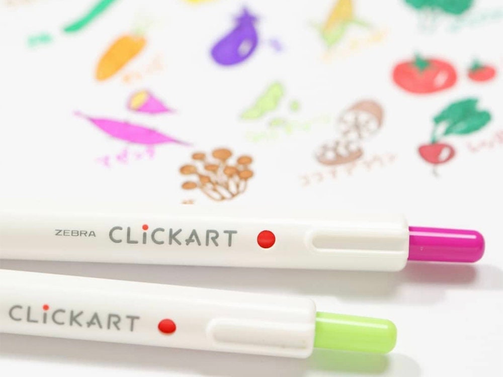 Zebra Clickart Retractable Marker Pen - Powder Pink