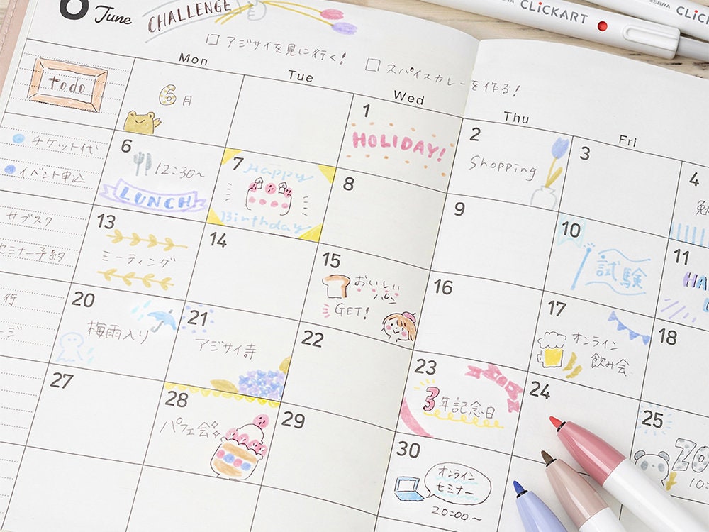 Zebra Clickart Retractable Marker Pen - Powder Pink