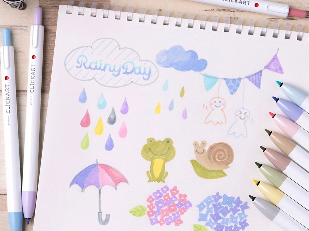 Zebra Clickart Retractable Marker Pen - Powder Pink